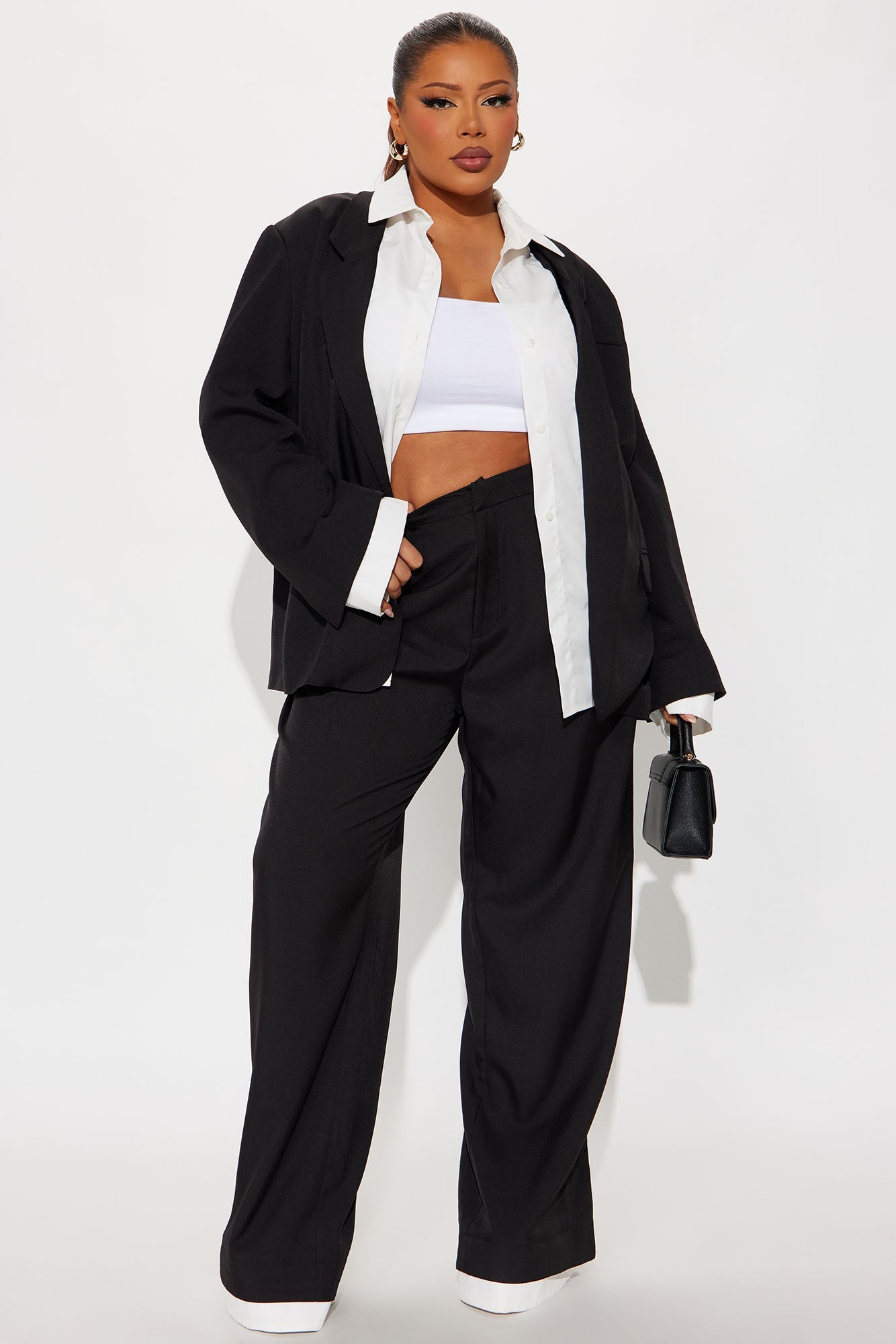 Put In Work High Rise Trouser - Black/White