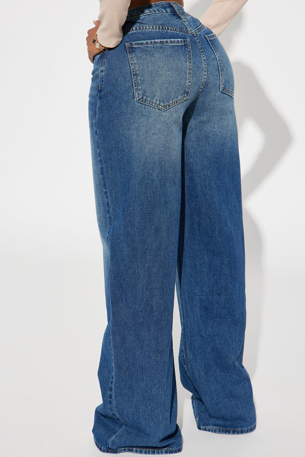 Chelsea Drop Waist Baggy Jeans - Medium Wash