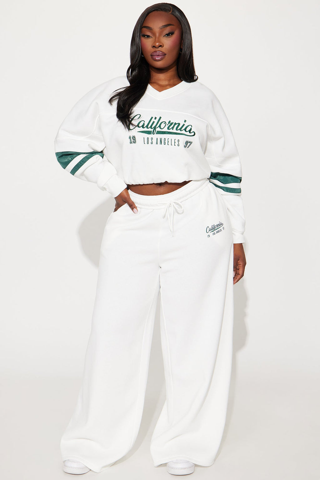 California Dreaming Athletic Wide Leg Pant - White