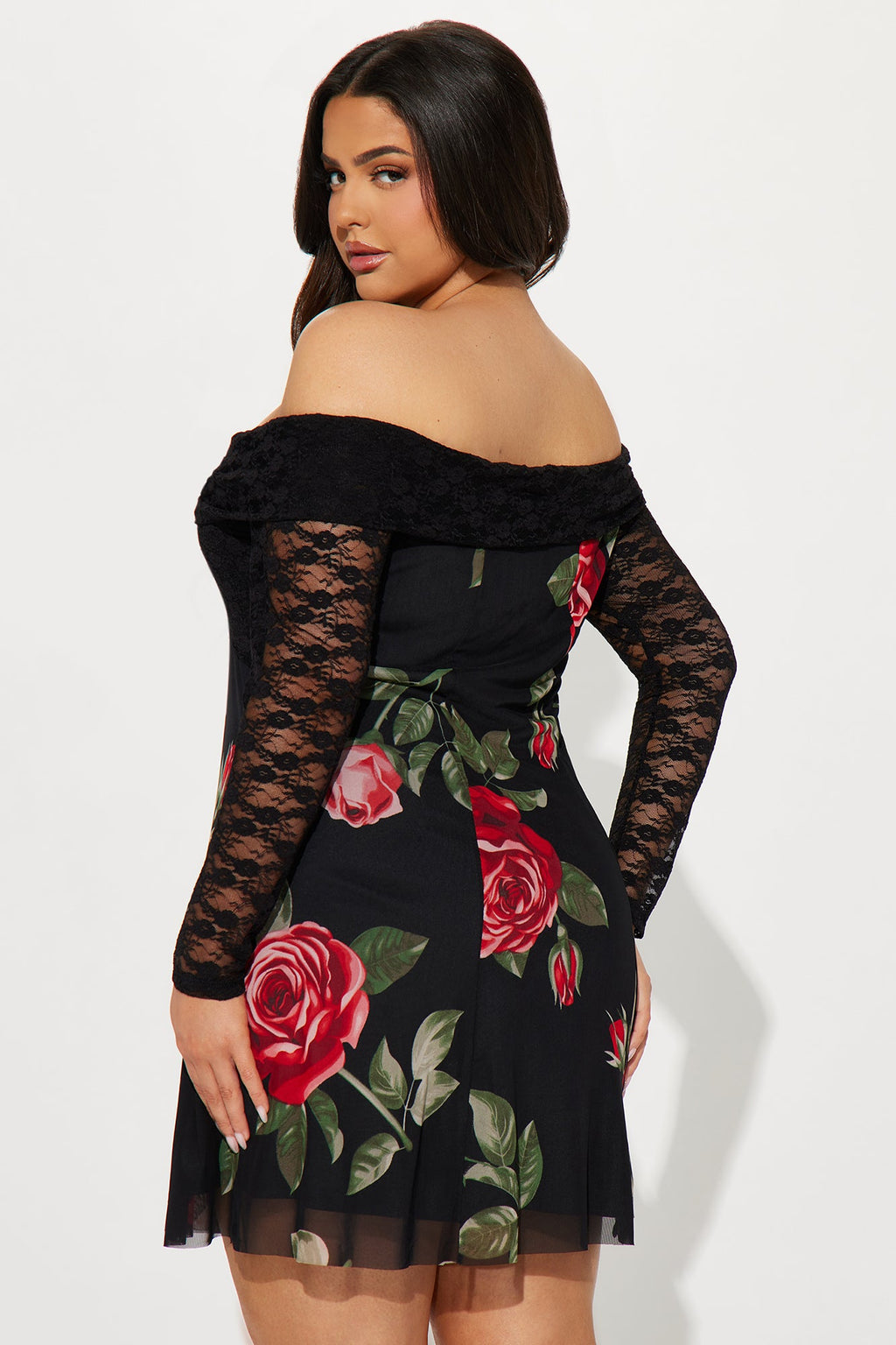 Rosalee Mesh Mini Dress - Black