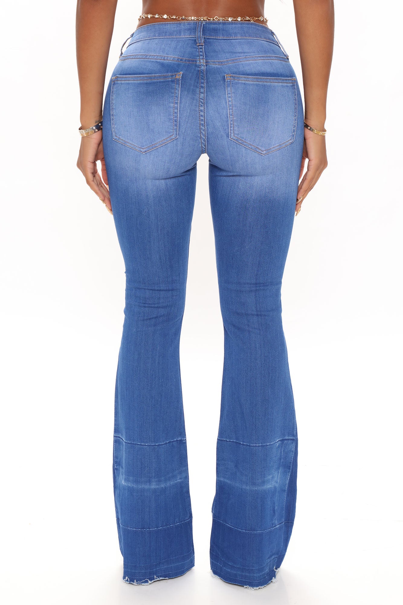 Janis Super Soft Low Rise Flare Jeans - Blue Wash