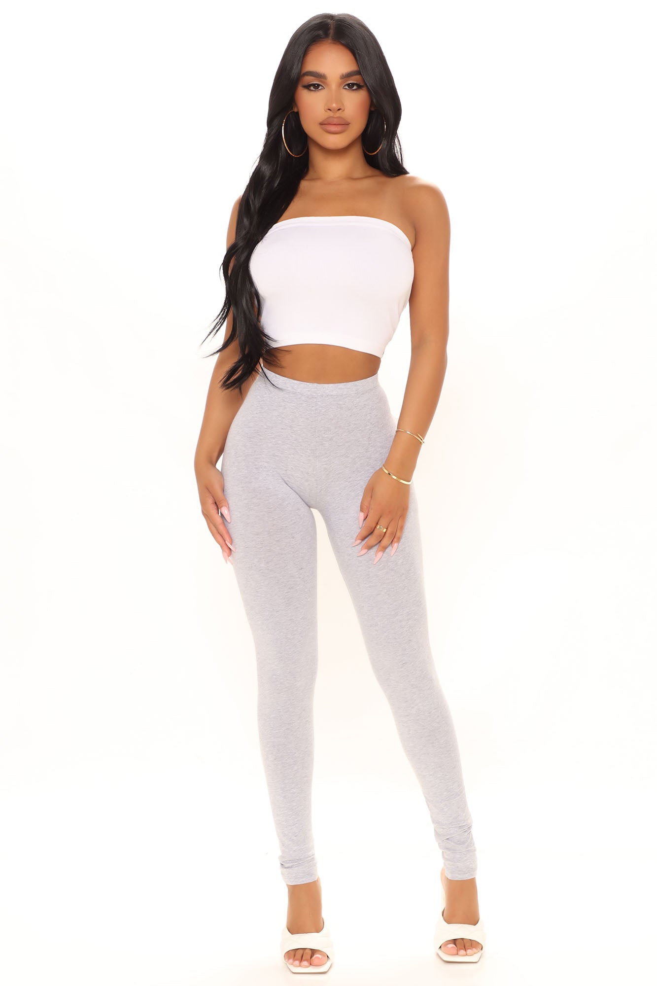 Kim Basic Legging - Heather Grey