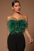 Asalia Feathered Top - Emerald