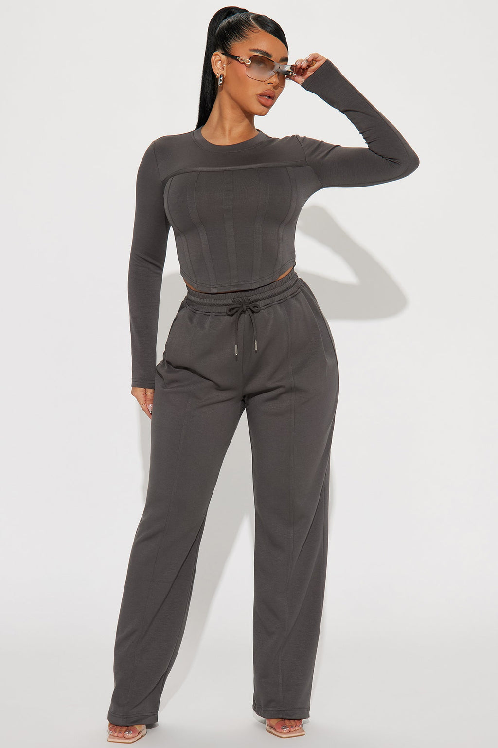 Weekend Moment Pant Set - Charcoal