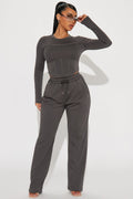 Weekend Moment Pant Set - Charcoal
