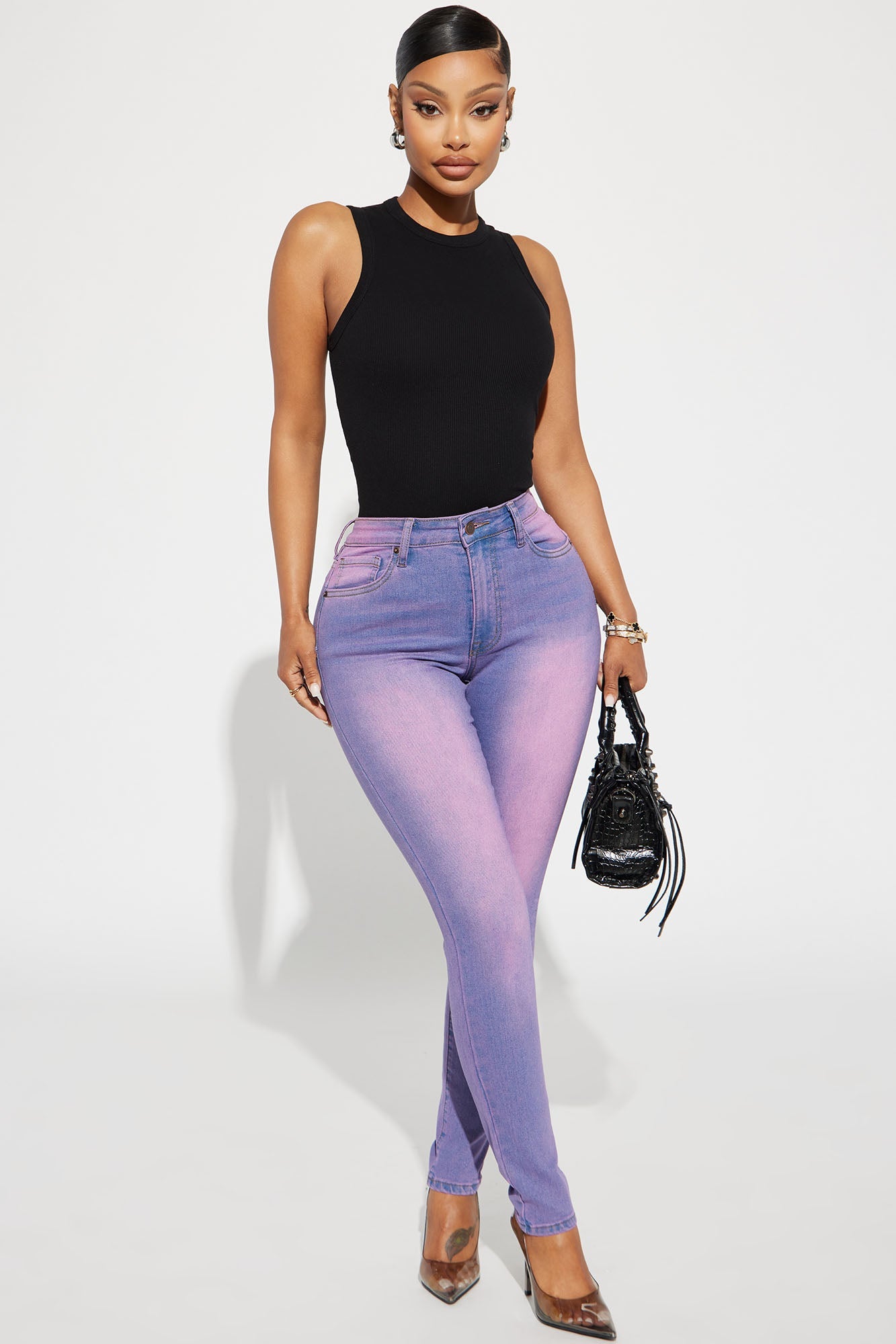 Lily Ribbed Tank - Black