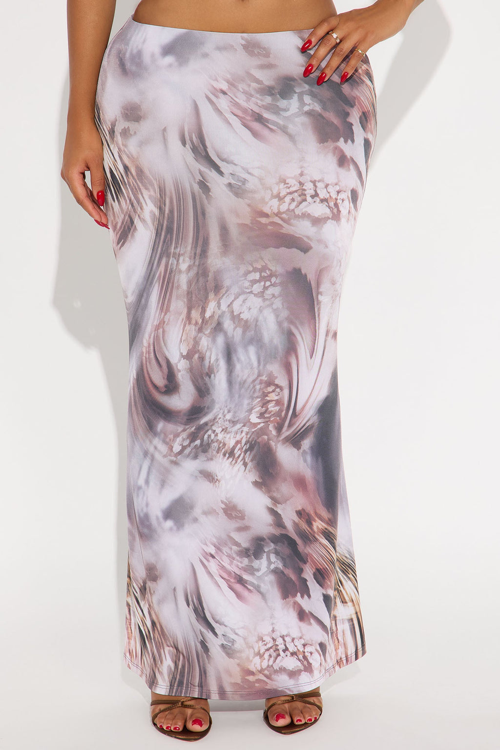 Figure Me Out Maxi Skirt - Grey/combo