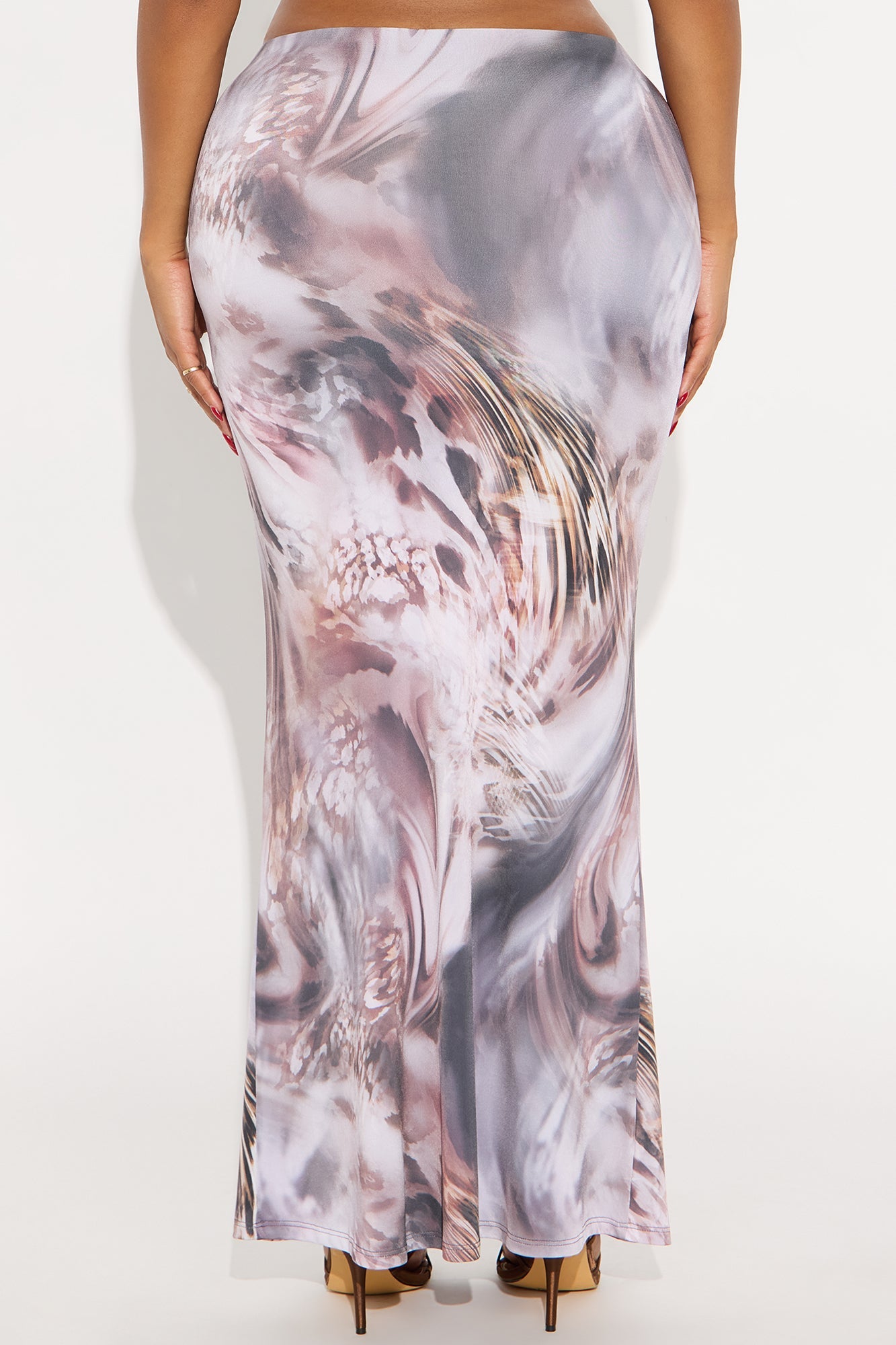 Figure Me Out Maxi Skirt - Grey/combo