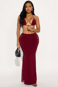Delicate Desire Skirt Set - Wine
