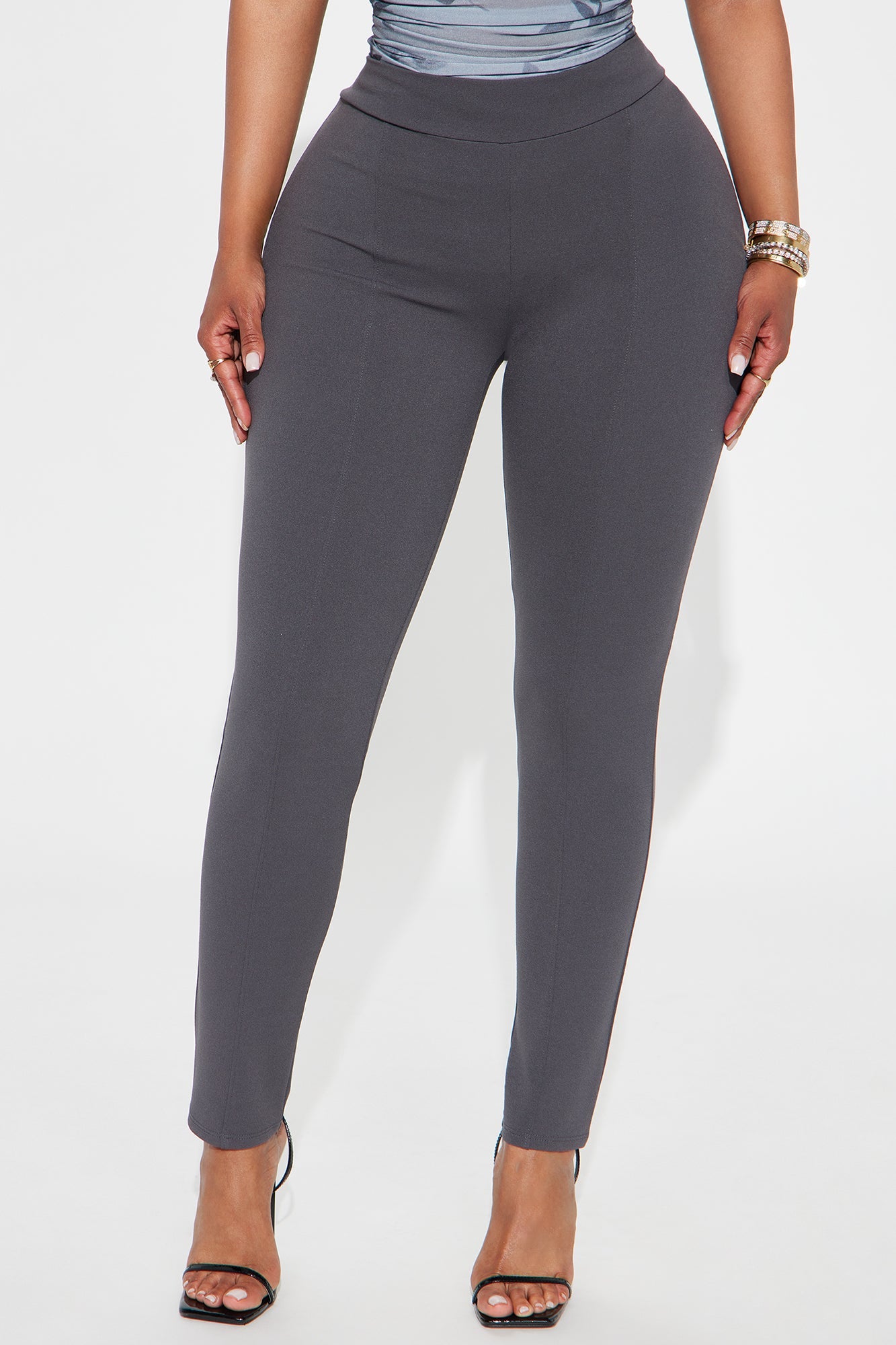 Good For You Crepe Skinny Pant - Charcoal