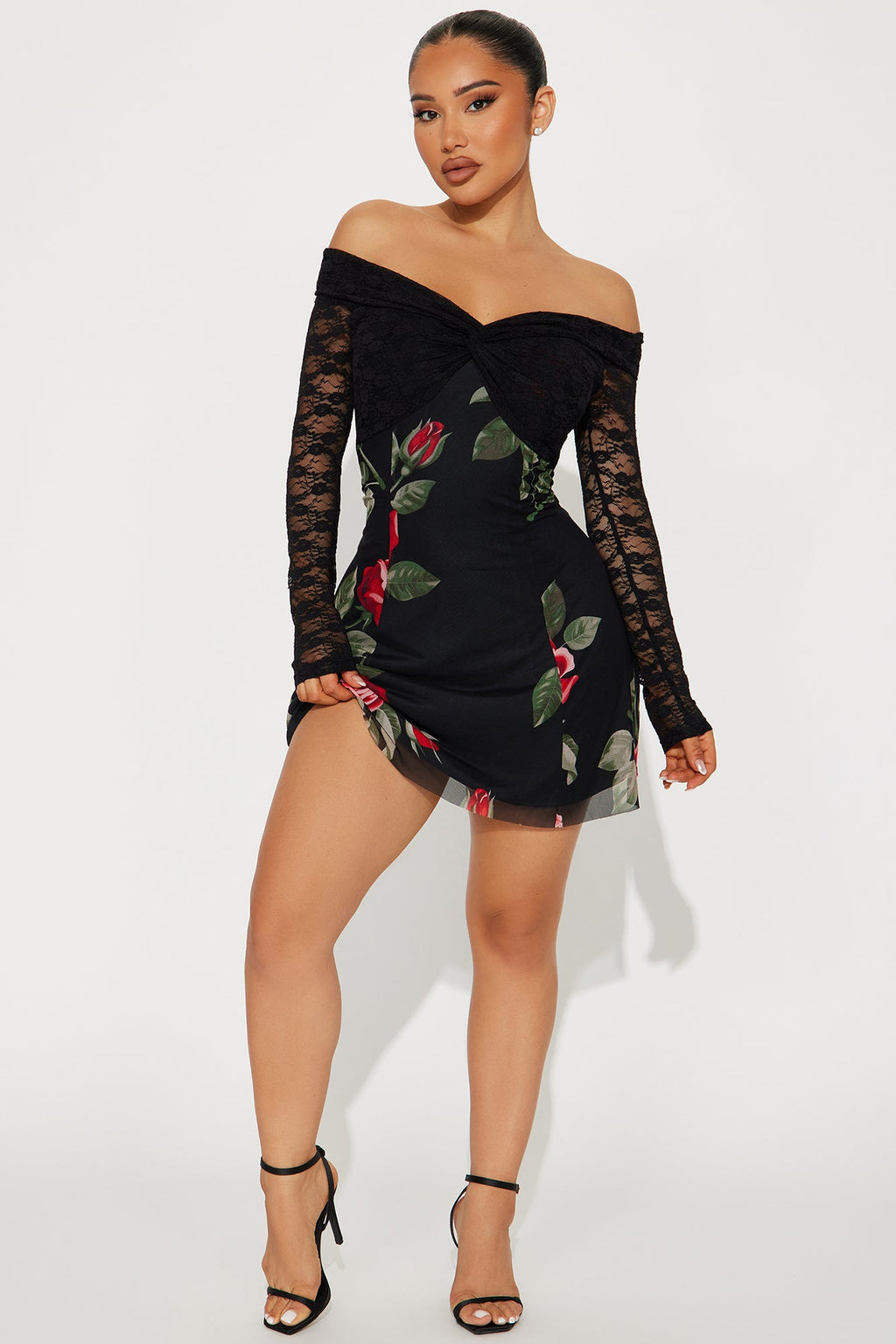 Rosalee Mesh Mini Dress - Black