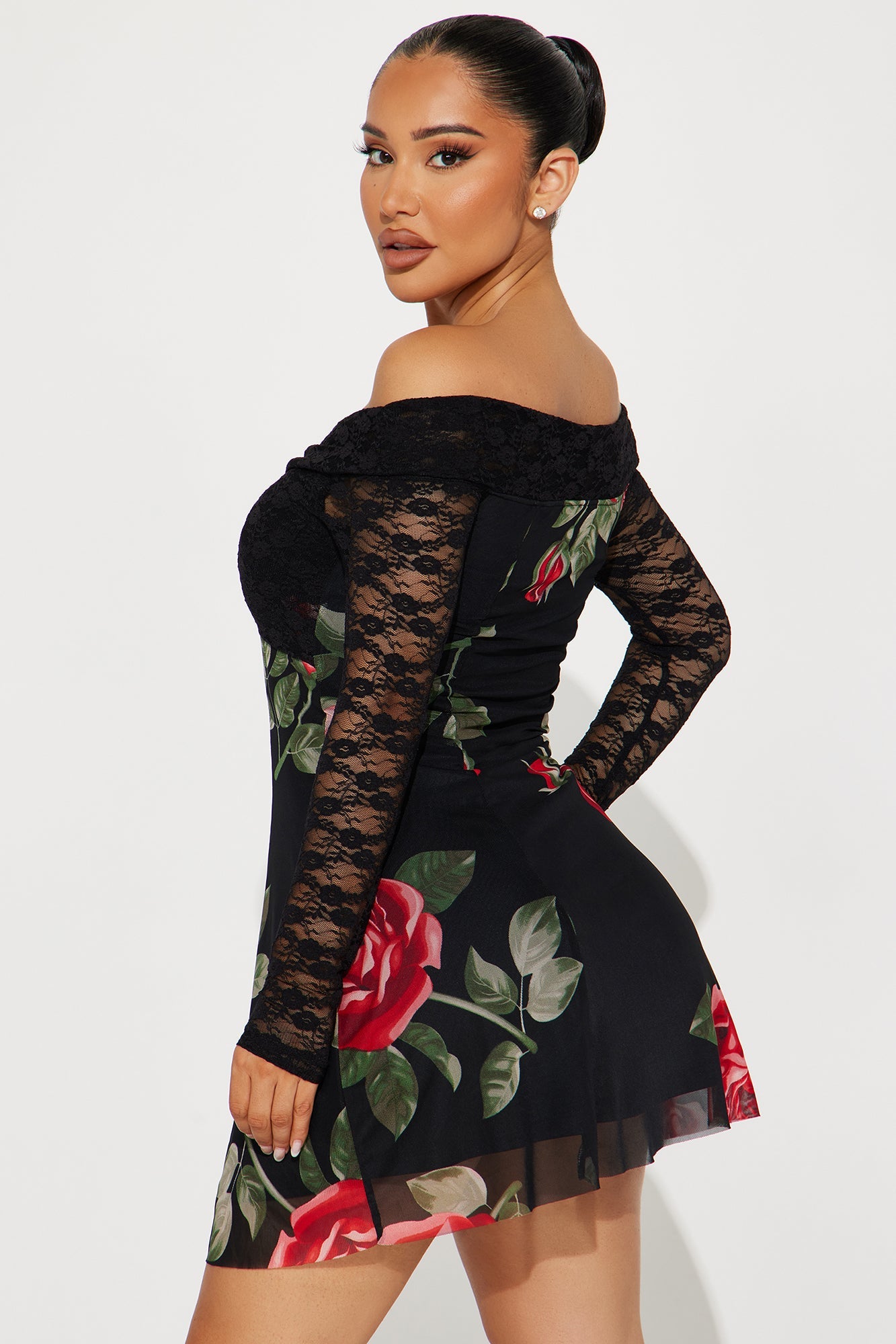 Rosalee Mesh Mini Dress - Black