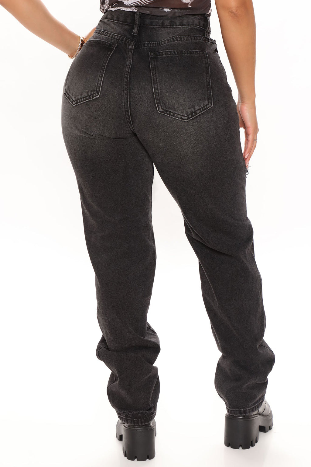 Keep On Dancing Distressed Boyfriend Jeans - Black