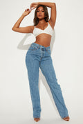 Tall Crossover Straight Leg Jeans - Medium Wash