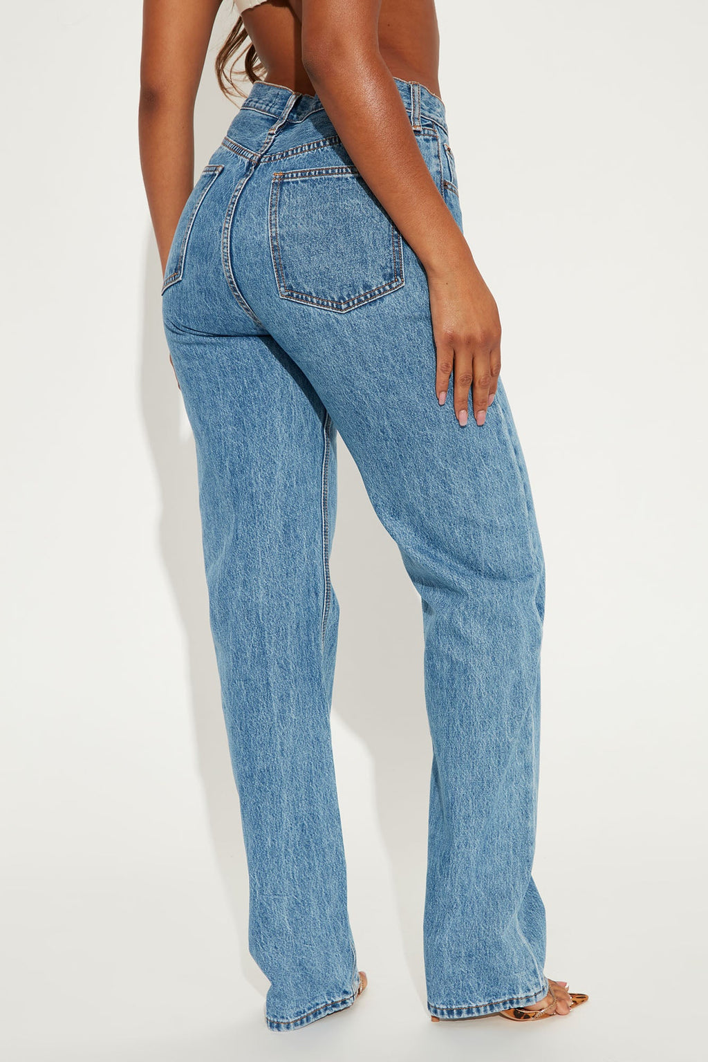 Tall Crossover Straight Leg Jeans - Medium Wash