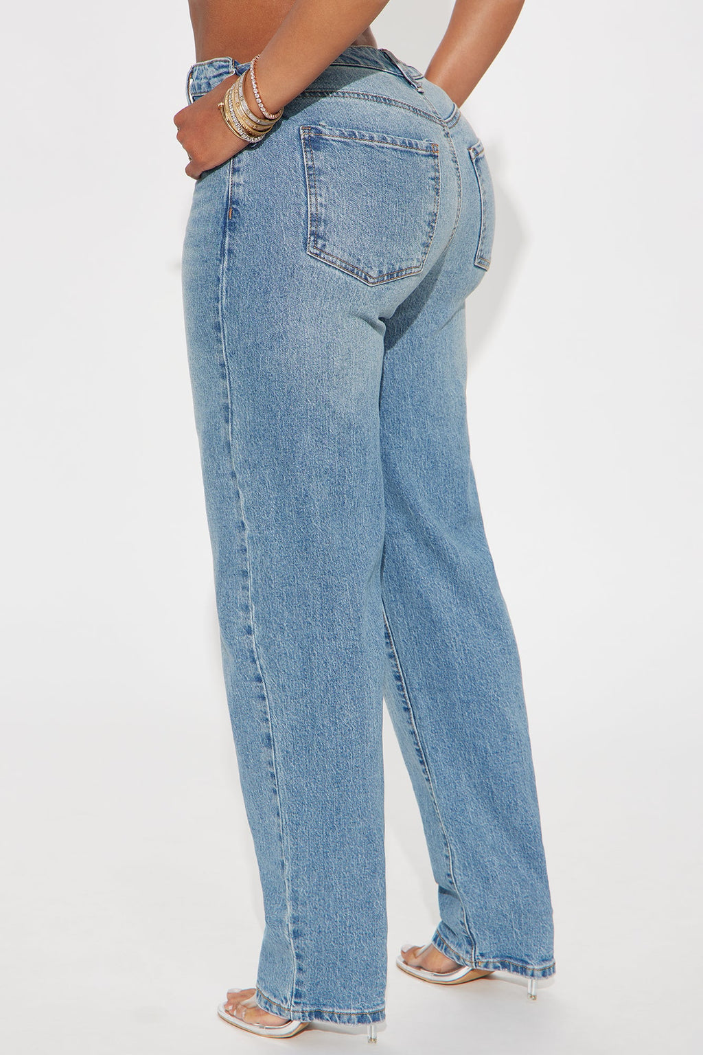 Let It Happen Slim Straight Leg Jeans - Medium Wash