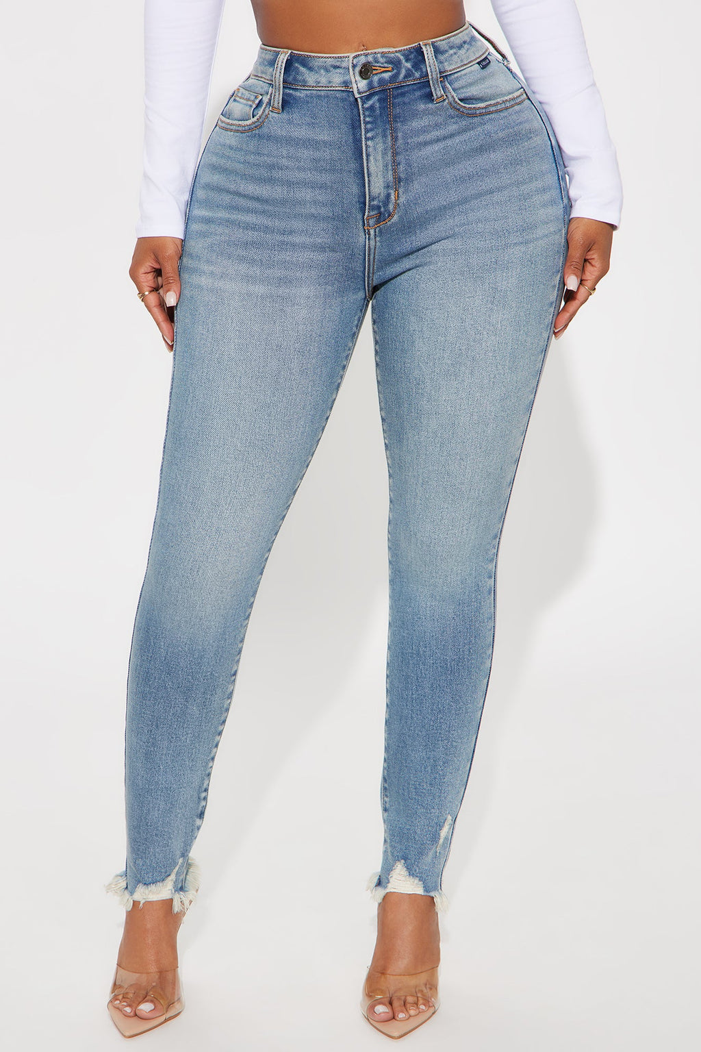 Be Your Girl Ankle Skinny Jeans - Medium Wash