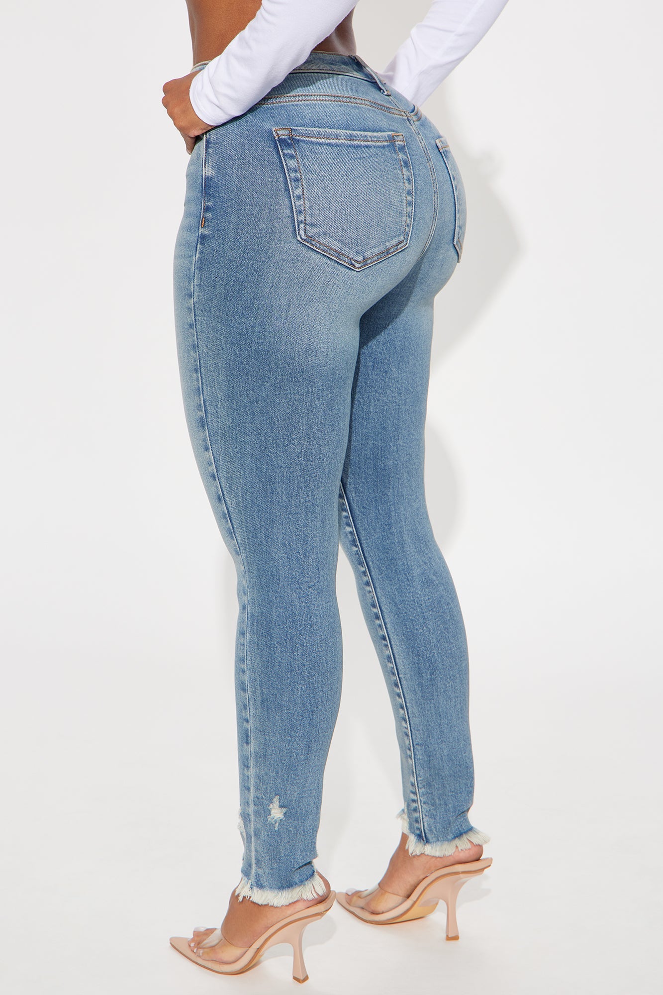 Be Your Girl Ankle Skinny Jeans - Medium Wash