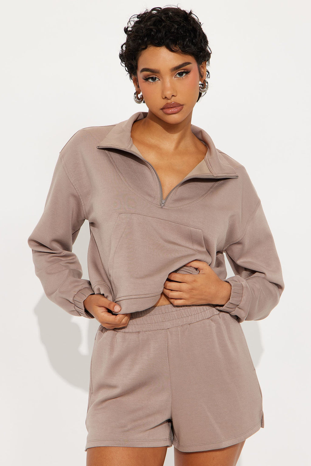 Half Time Scuba Short Set - Taupe