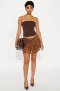 Vera Mesh Micro Mini Skort - Leopard