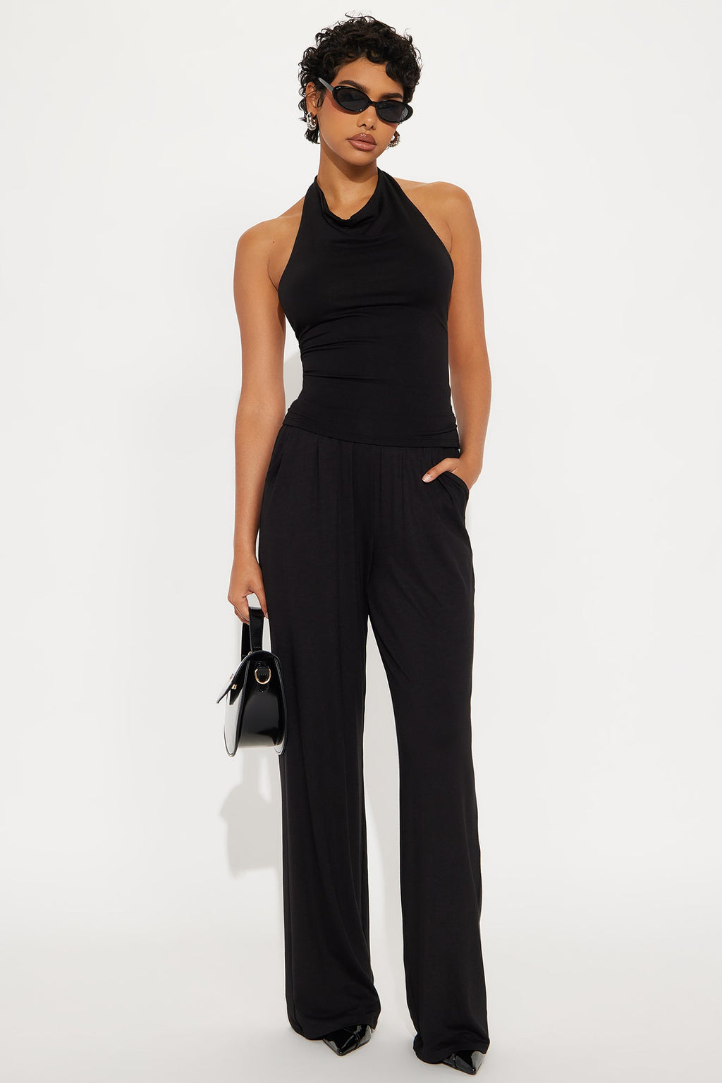 Gianna Halter Pant Set - Black