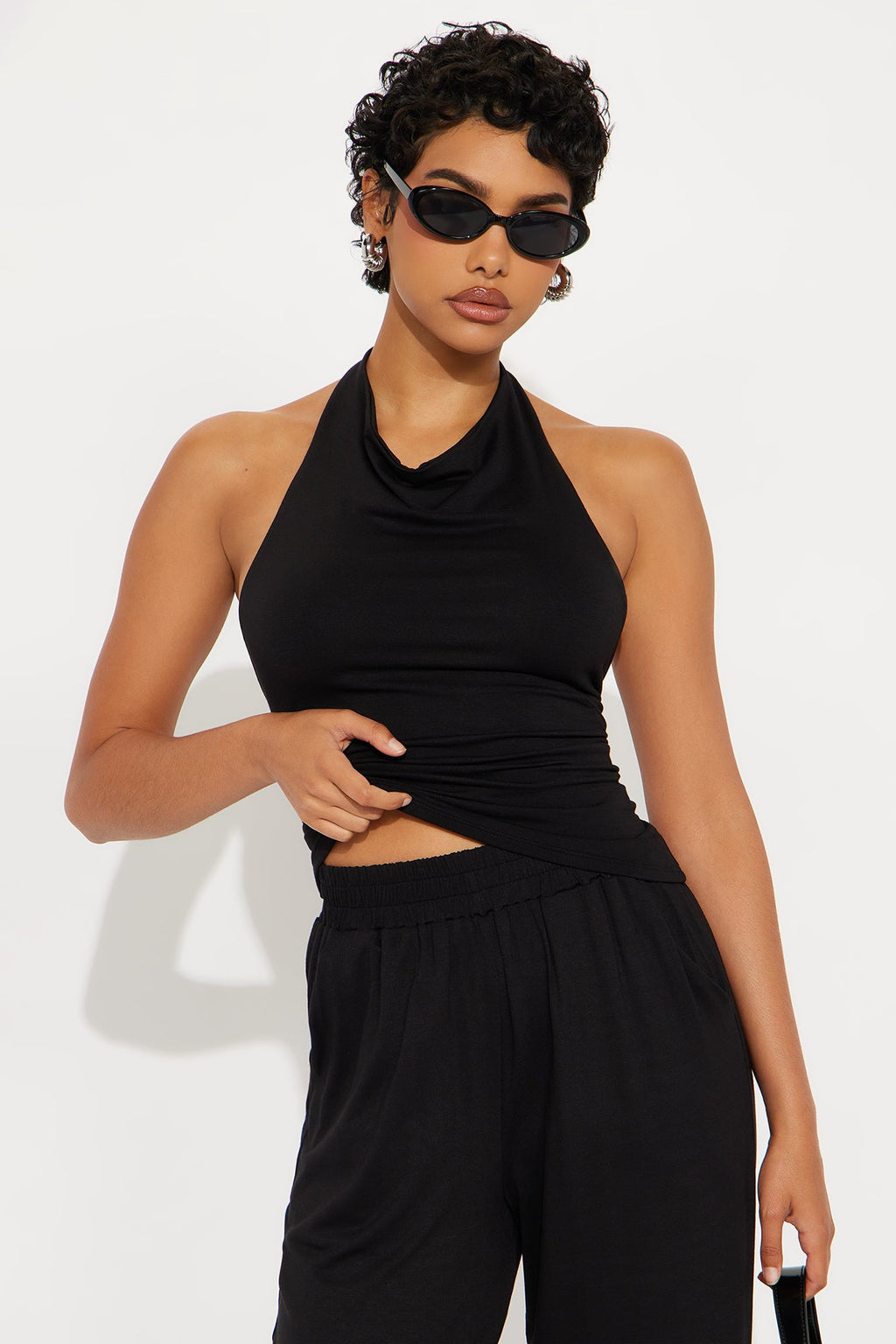 Gianna Halter Pant Set - Black