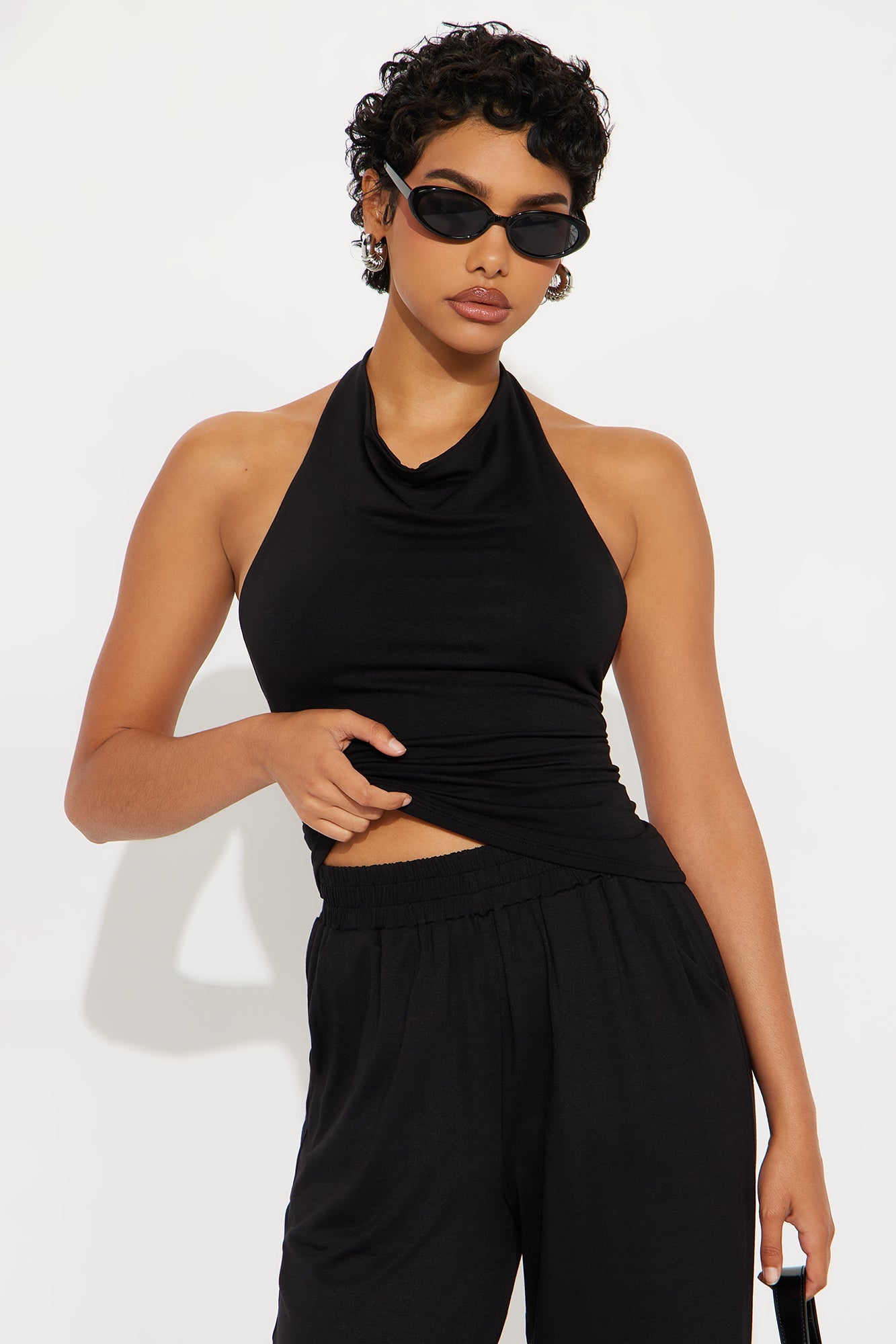 Gianna Halter Pant Set - Black