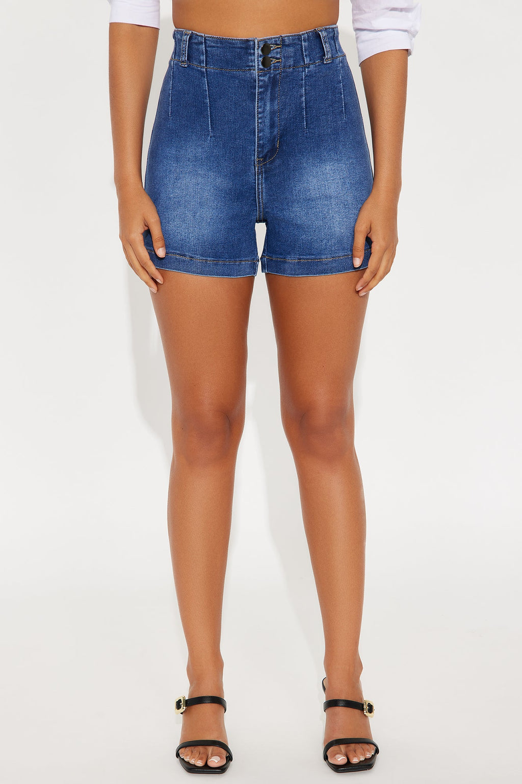 City Breeze High Rise Denim Shorts - Medium Wash