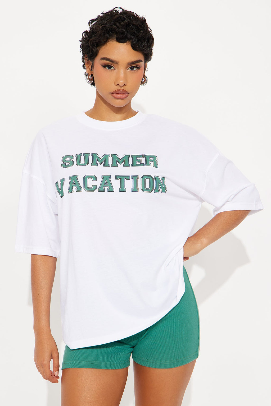 Summer Vacation Biker Short Set - Green/combo