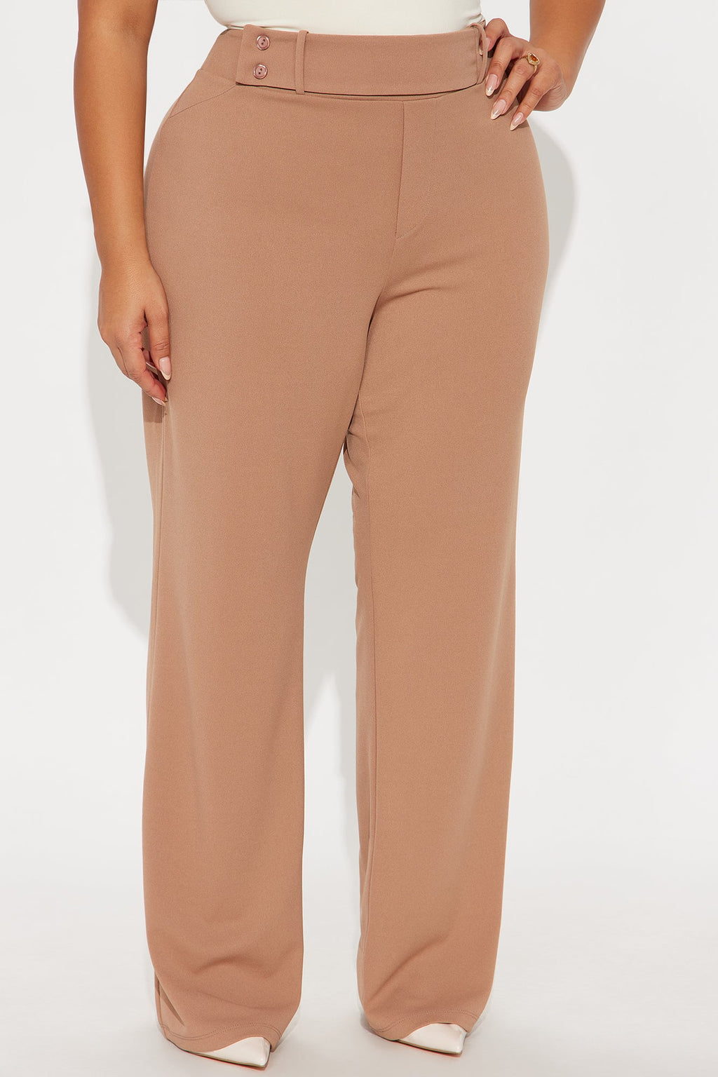 Office Tea Straight Leg Trouser Pant - Mocha