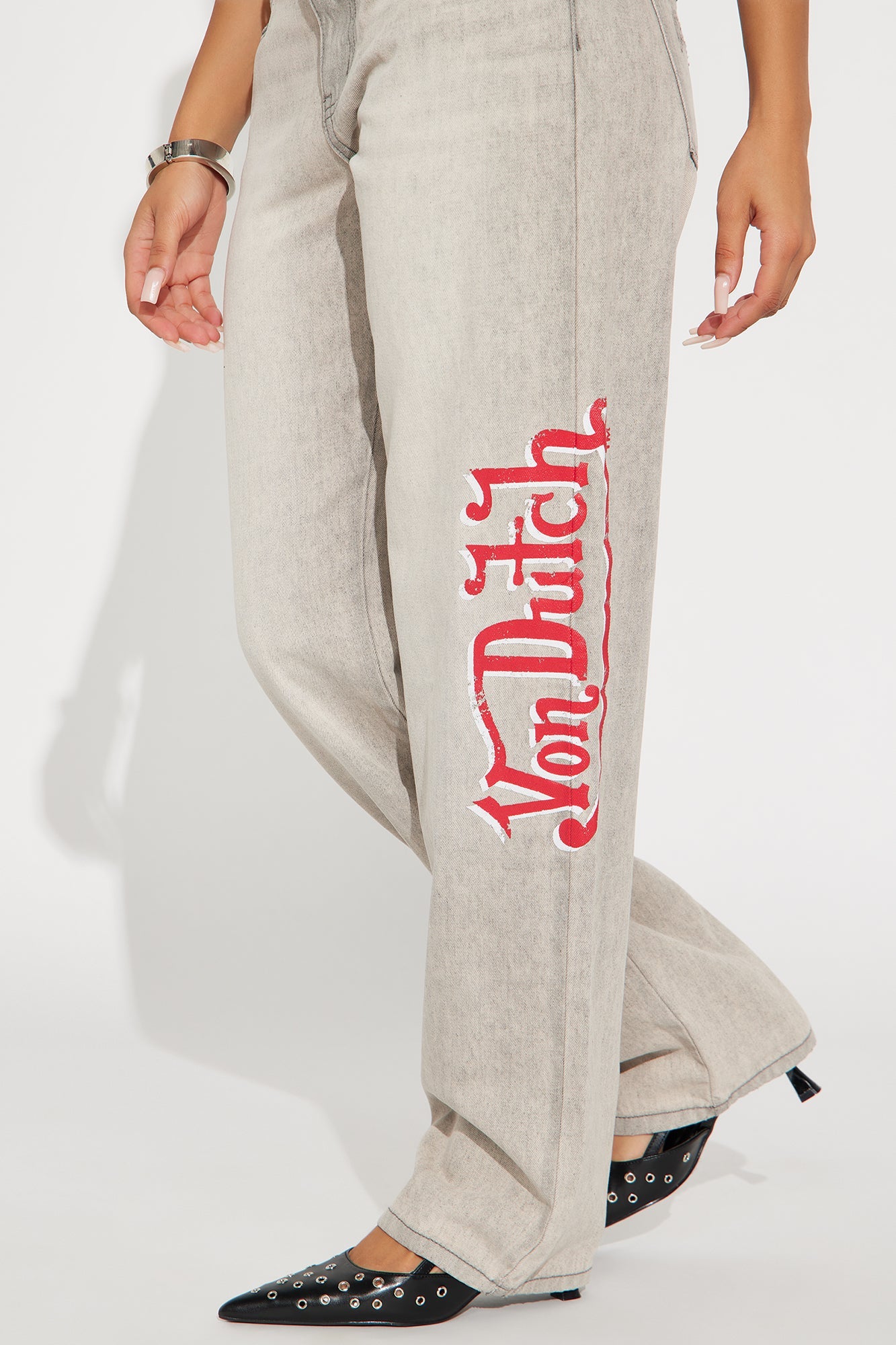 Von Dutch Originals Low Rise Straight Leg Jeans - Grey