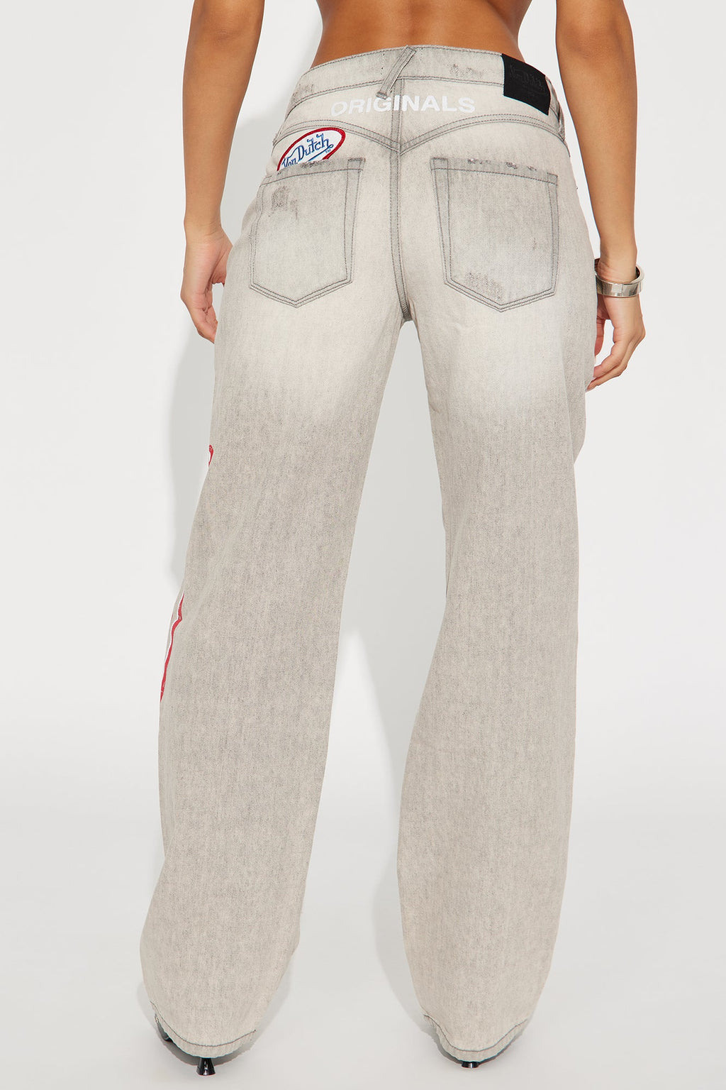 Von Dutch Originals Low Rise Straight Leg Jeans - Grey