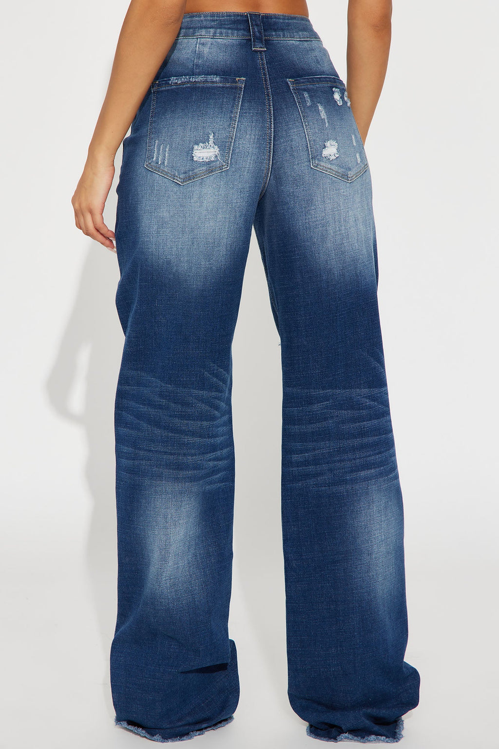 Tall Coldwater Canyon Stretch Ripped Wide Leg Jeans - Dark Wash