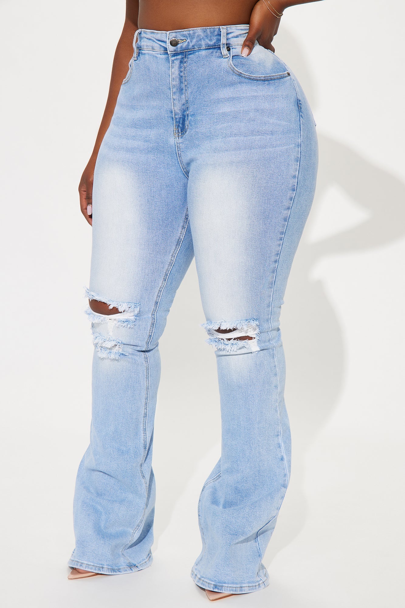 Tall Girl Bye High Rise Flare Jeans - Light Blue Wash