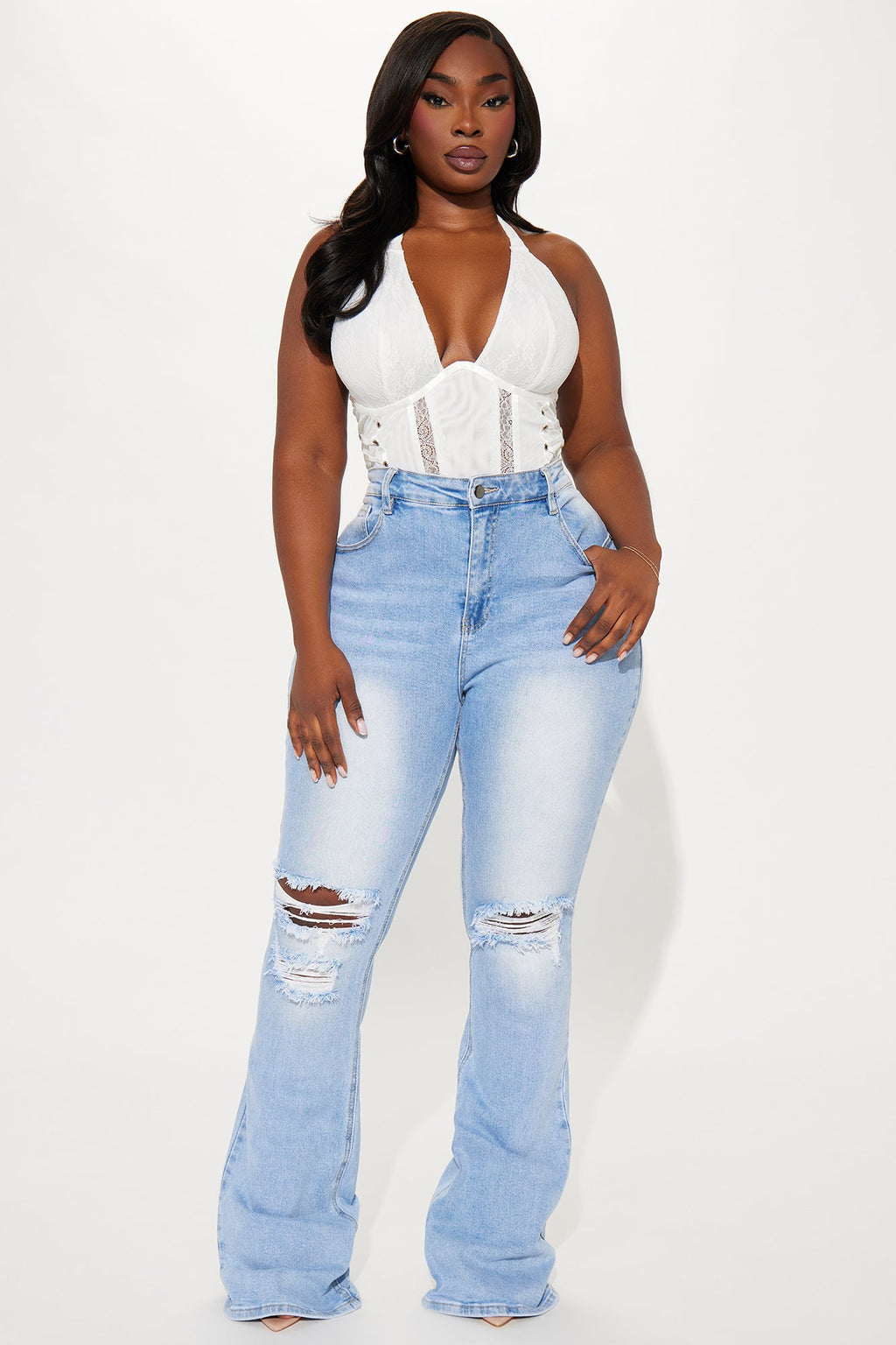 Tall Girl Bye High Rise Flare Jeans - Light Blue Wash