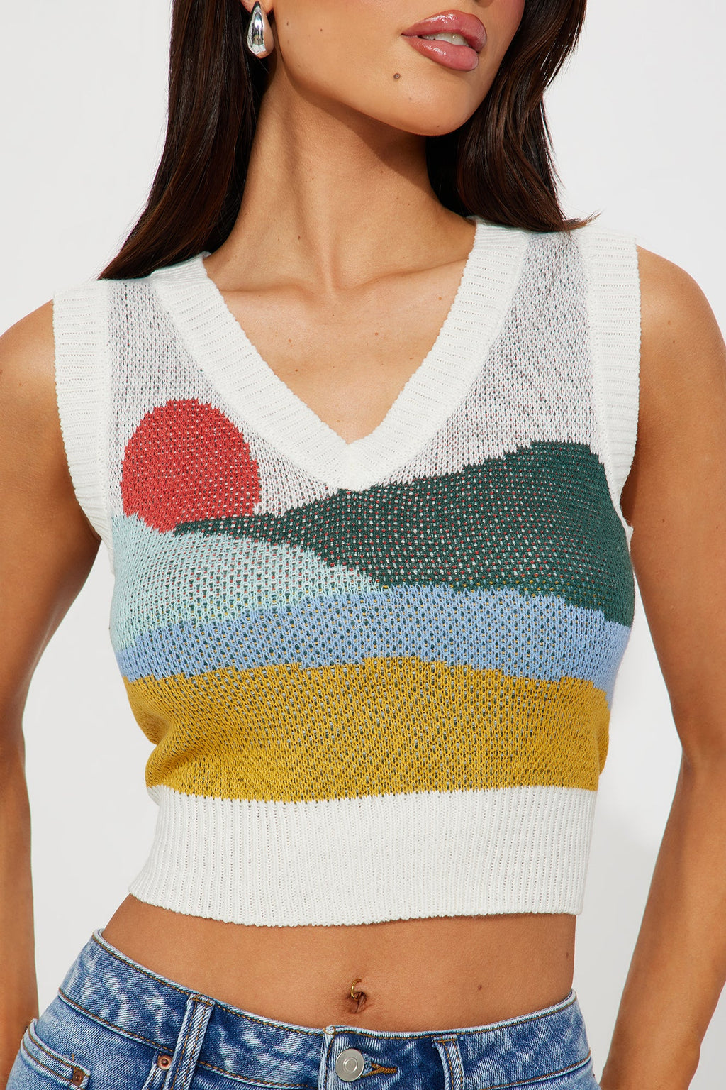 Secret Location Sweater Vest - Ivory/combo