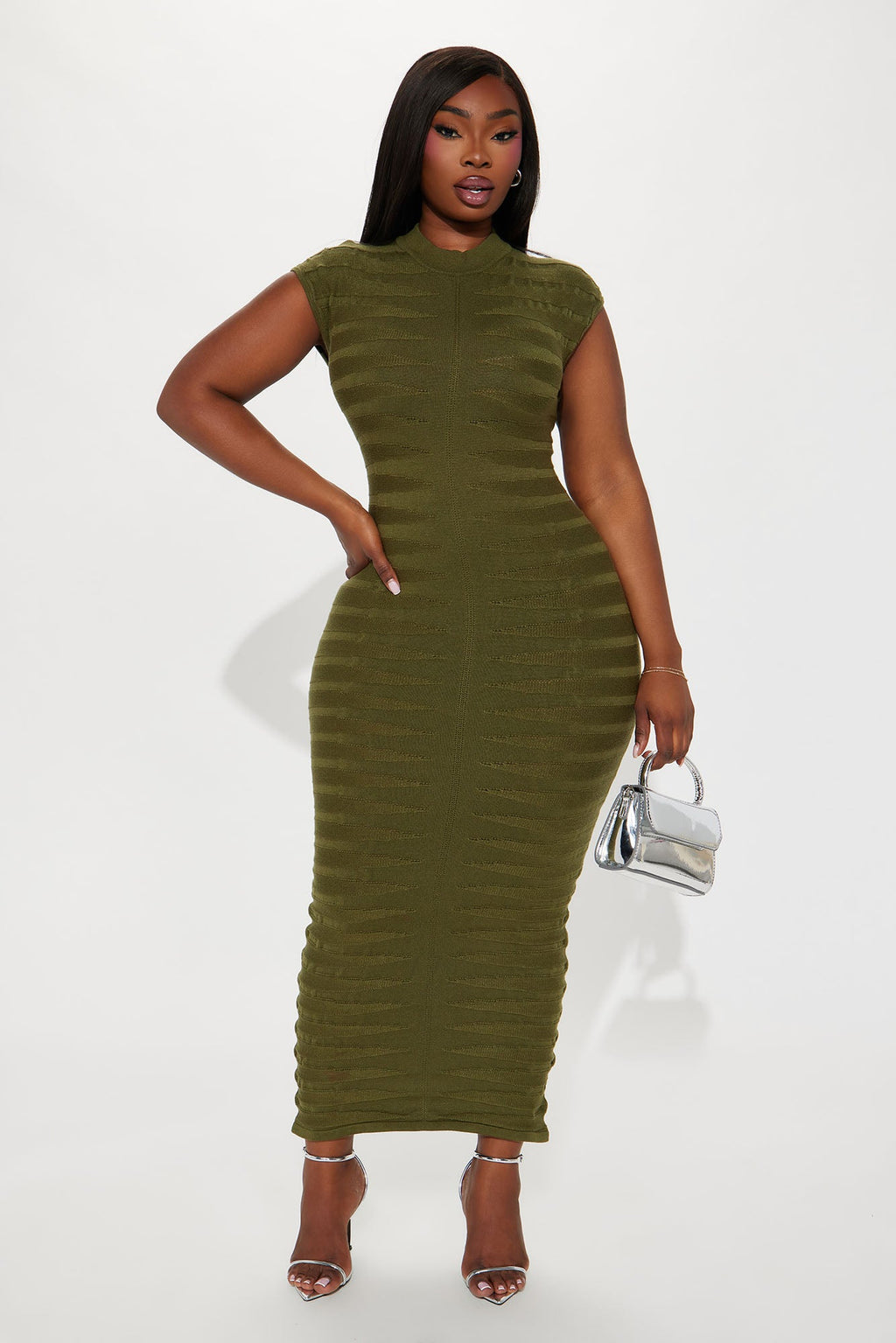 Poppy Sweater Maxi Dress - Olive