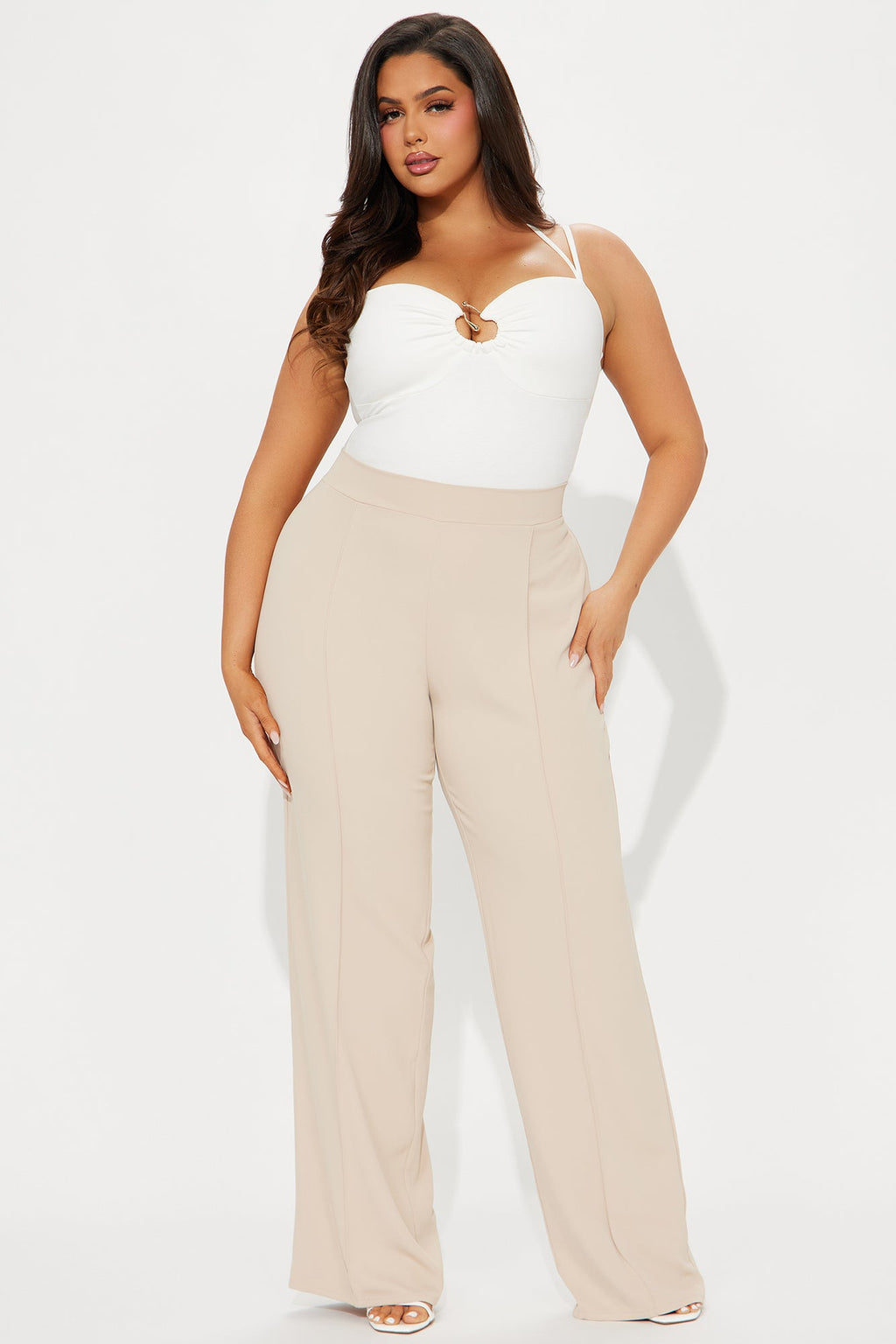 Vicky High Waisted Dress Pants - Taupe