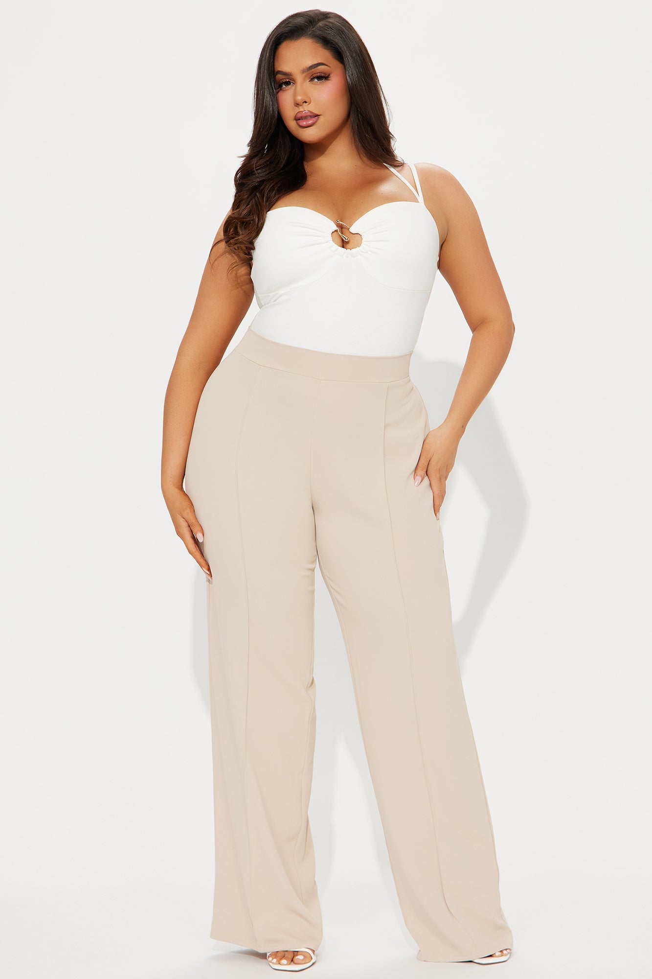 Vicky High Waisted Dress Pants - Taupe