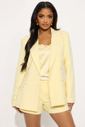 Anya Double Breasted Blazer - Butter Yellow