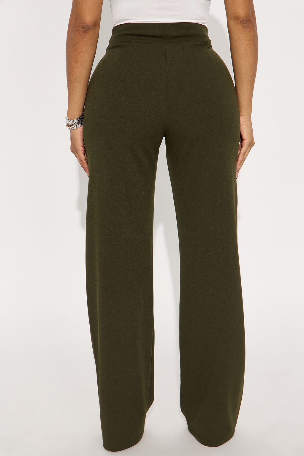 Office Tea Straight Leg Trouser Pant - Olive
