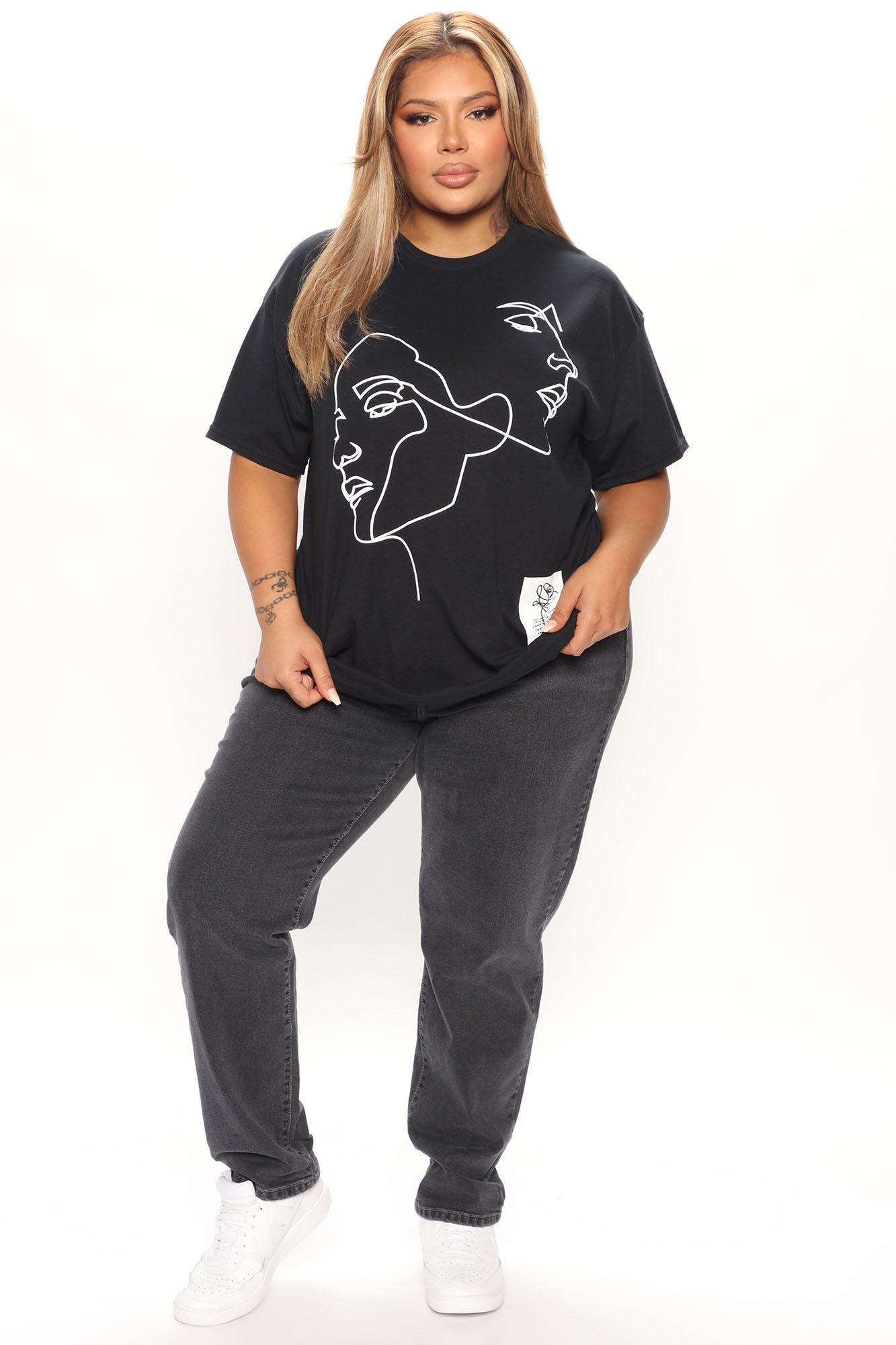 Twin Flame Graphic T-Shirt - Black