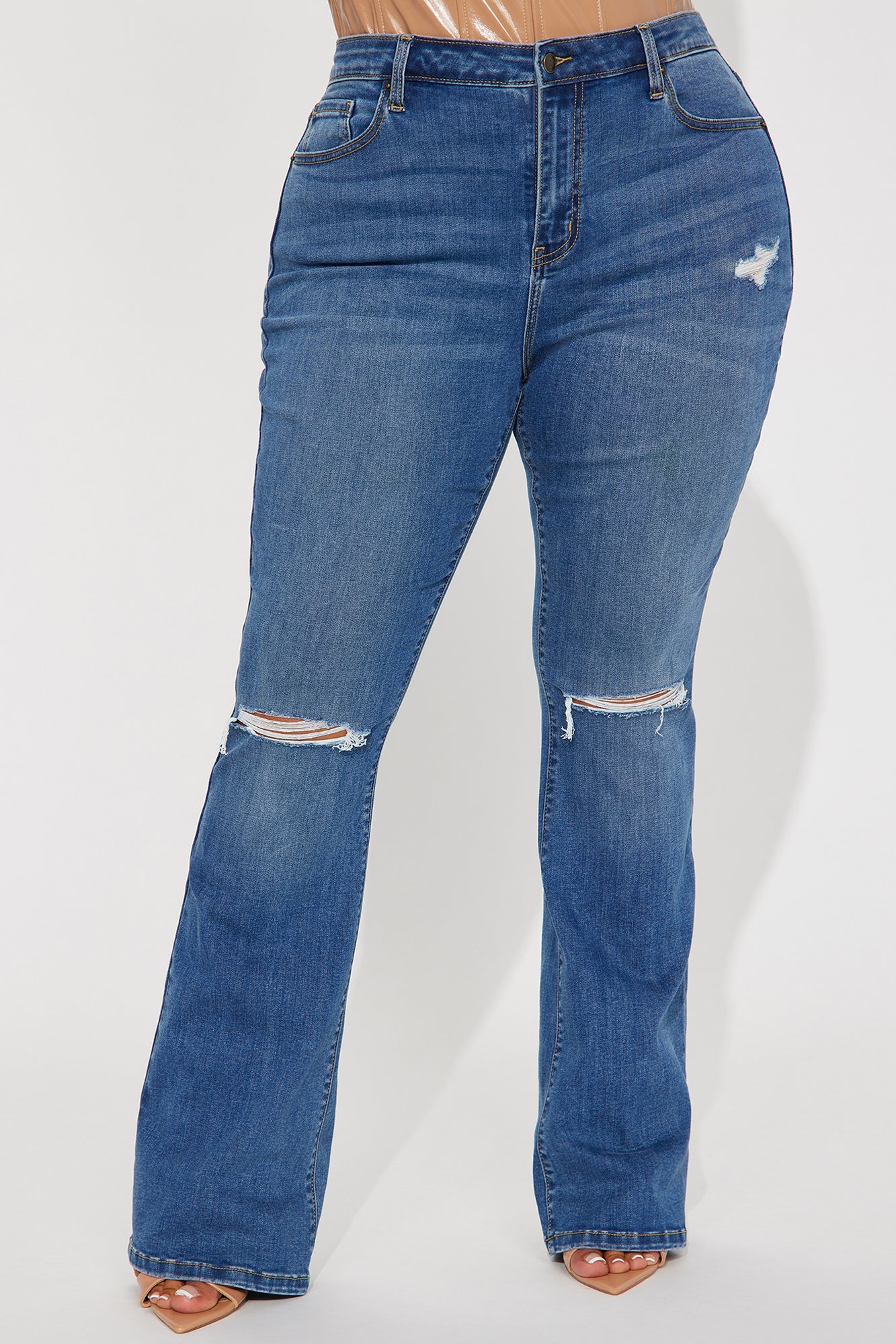 Pleasure Seeker Soft Stretch Flare Jeans - Dark Wash
