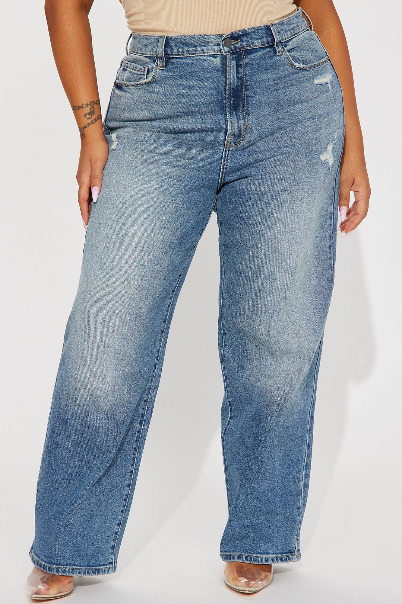 Sweet Talker Straight Leg Jeans - Medium Wash