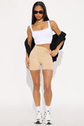 Hailey Biker Shorts - Taupe