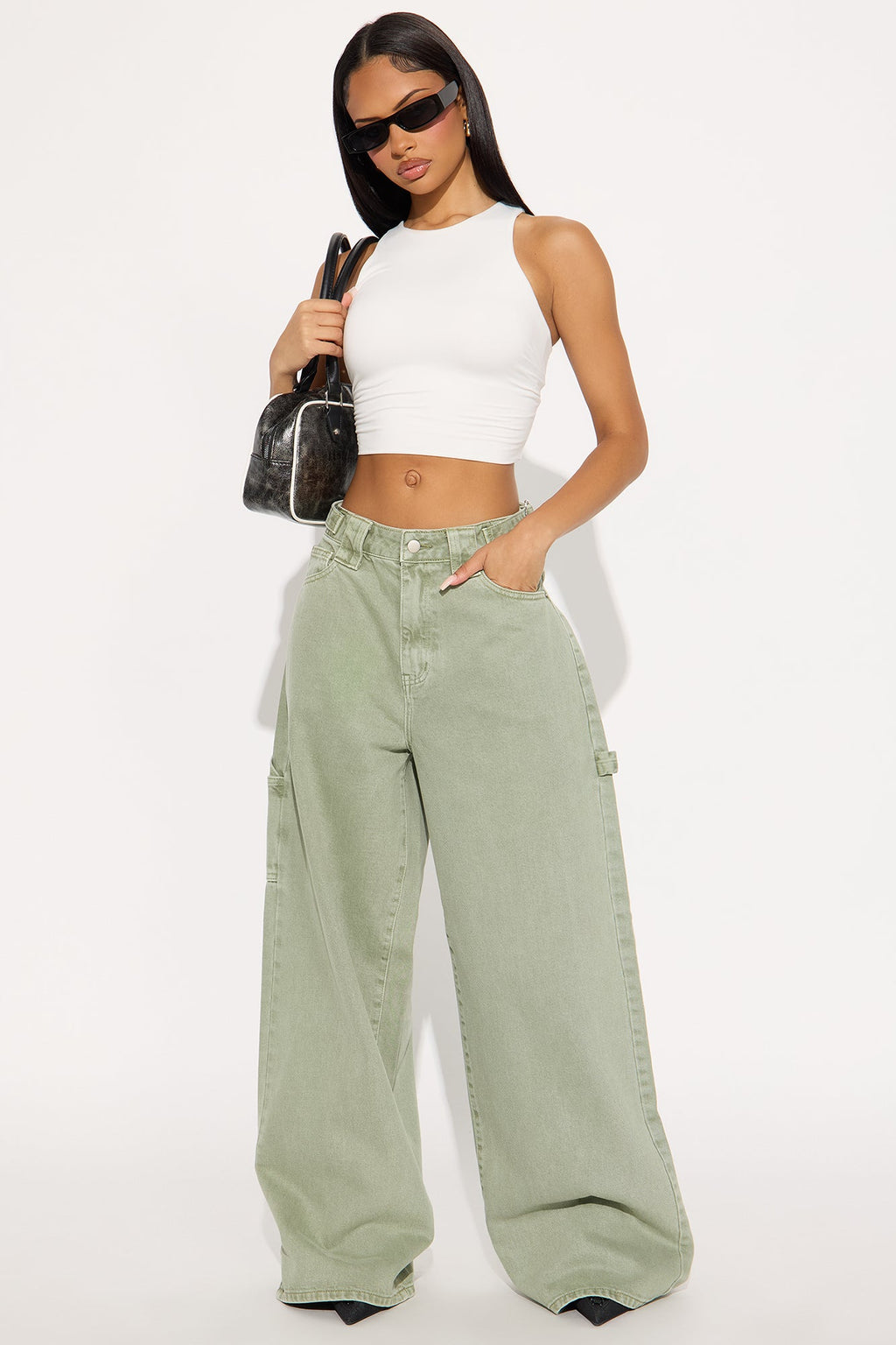 Everything You Want Wide Leg Pant - Sage