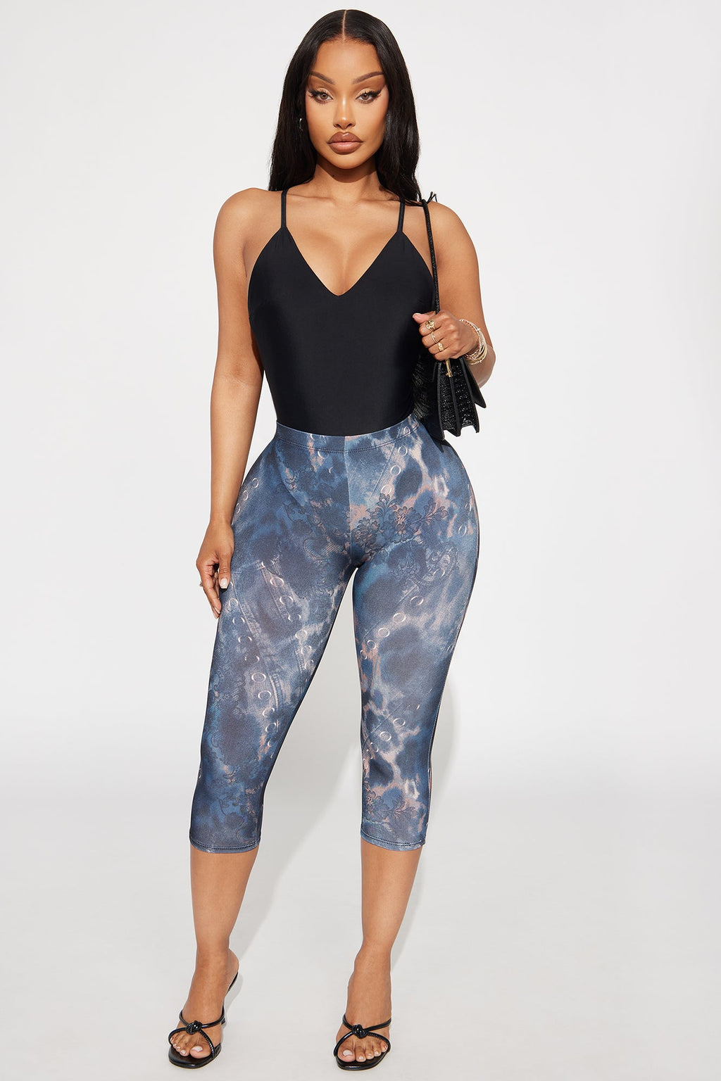 Divine Beauty Leopard Capri Legging - Black/combo