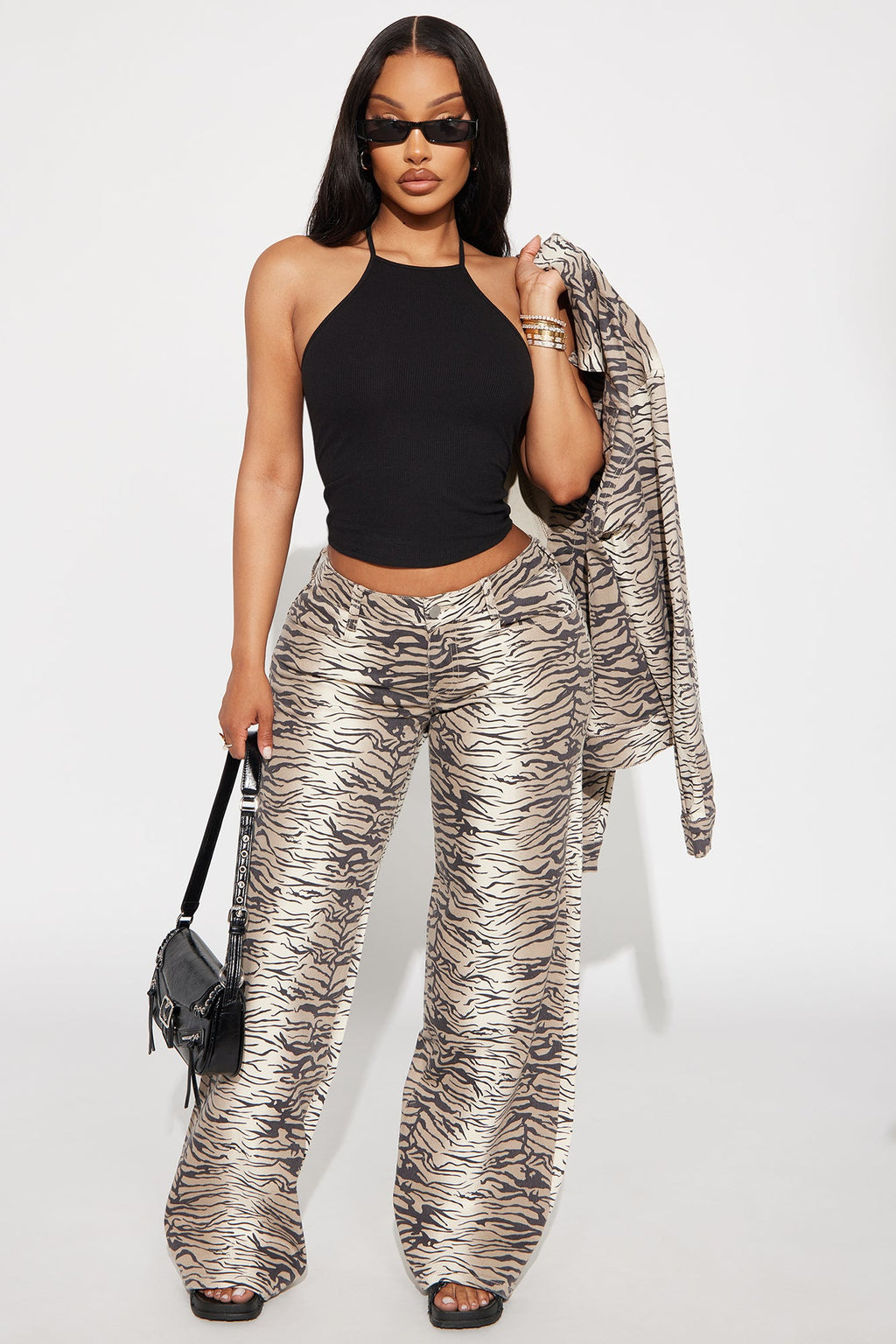 Unleash Your Wild Side Wide Leg Pant - Brown/combo