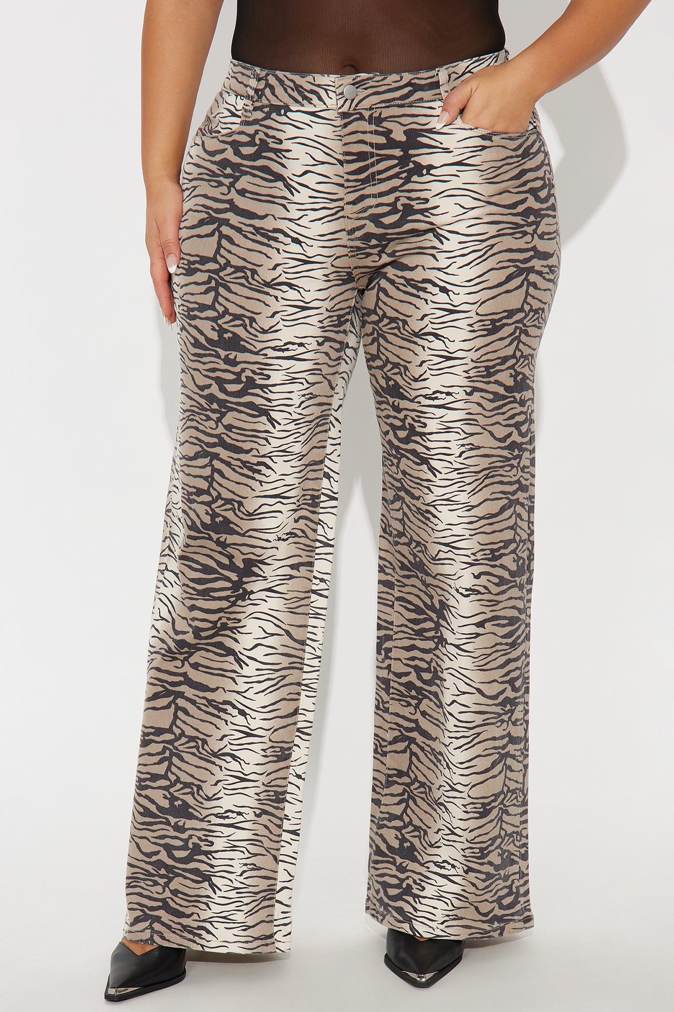 Unleash Your Wild Side Wide Leg Pant - Brown/combo