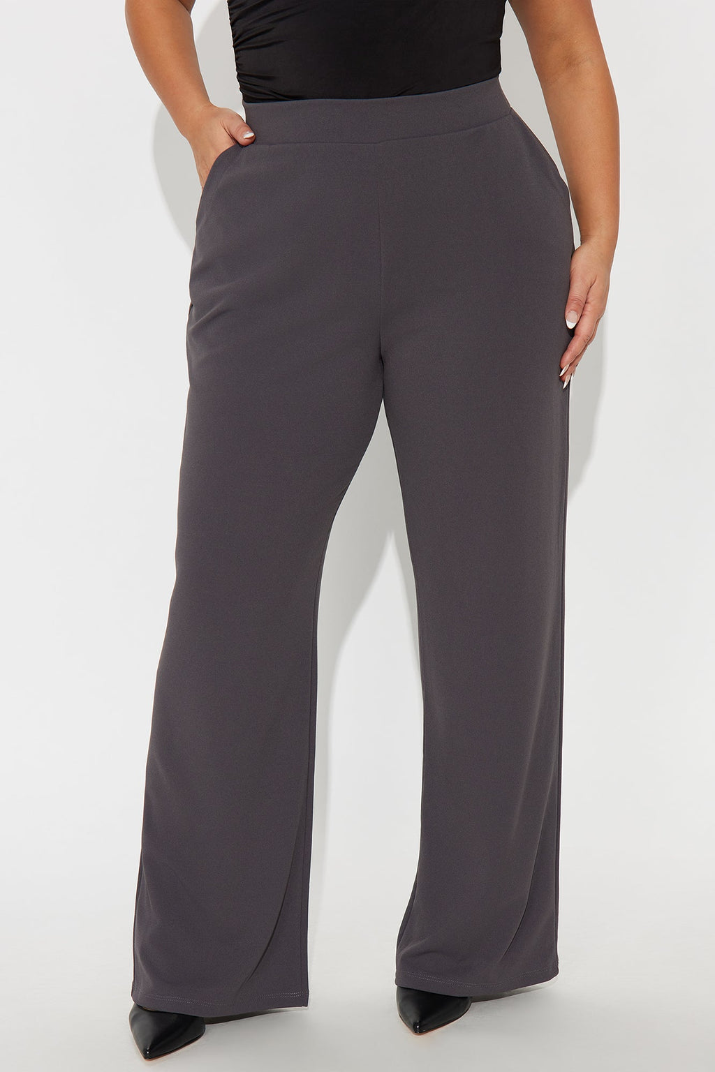 Celine Aria Wide Leg Pants - Charcoal
